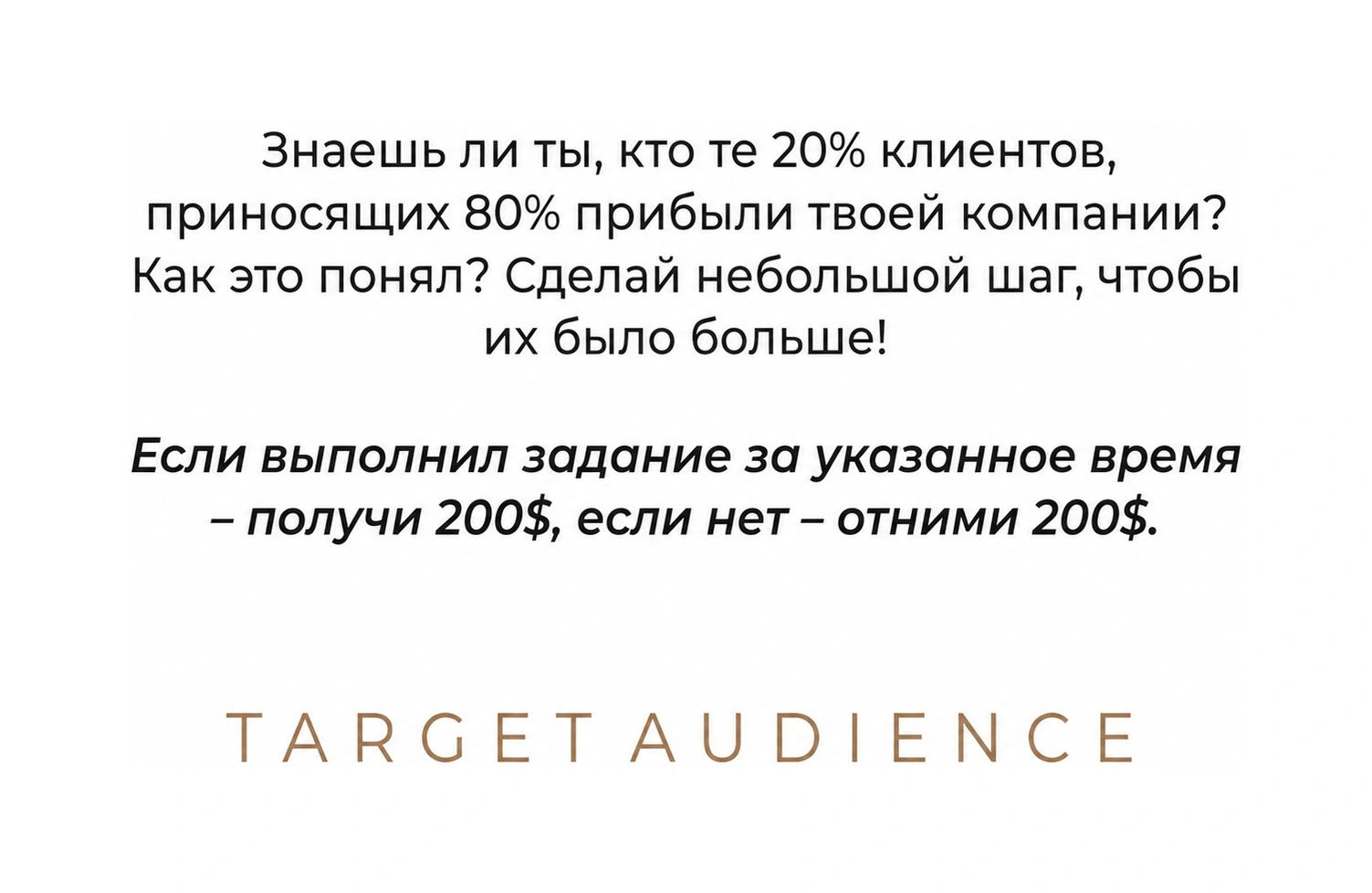 Целевая аудитория — задание